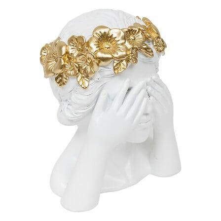 Figurka głowa kobiety ATMOSPHERA figurka dekoracyjna biała glamour do salonu na prezent 22 cm 1 szt.