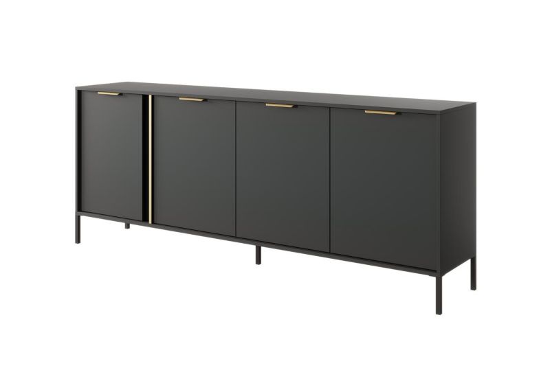 Komoda czterodrzwiowa Bettso Lars 202 cm szeroka antracyt 1szt.