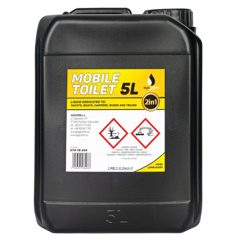 Płyn AGACHEM Do Toalety Turystycznej Mocny Super Koncentrat 5L Mobile Toilet 1 szt.