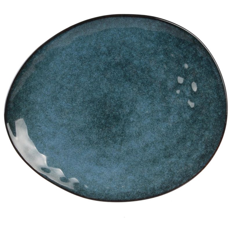 Talerz obiadowy ceramiczny Laguna INTESI niebieski do jadalni, do zmywarki 27,5 cm 1 szt.