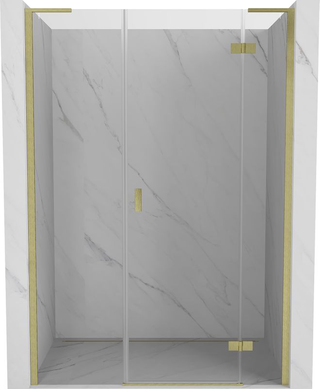 Drzwi prysznicowe Mexen Mist-H L złoty szczotkowany 135 cm 1 szt
