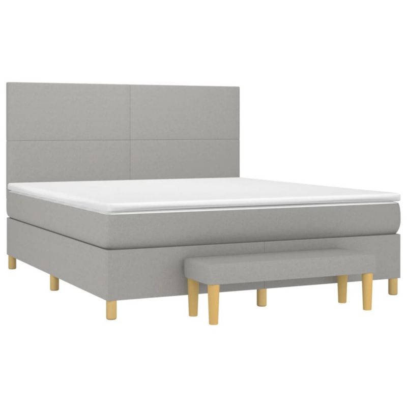 Łóżko kontynentalne WaszeMeble 180x200 cm jasnoszare WM-3137013 1 szt.