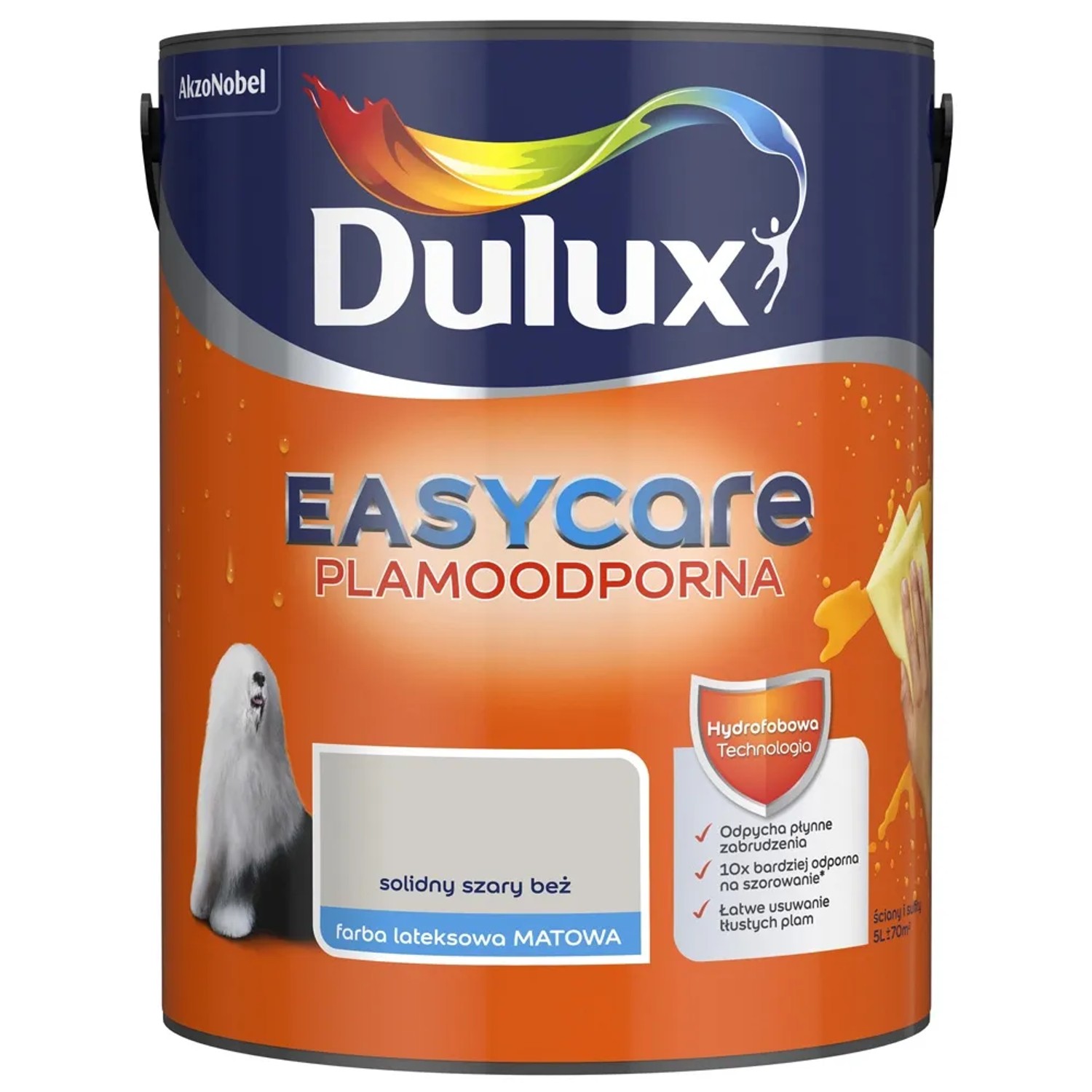 Farba plamoodporna Dulux Easy Care solidny szary beż 5 l