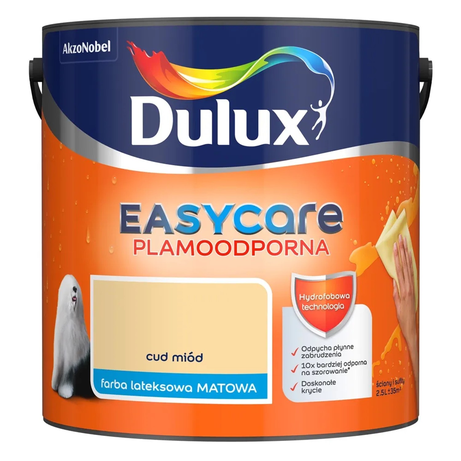 Farba plamoodporna Dulux Easy Care cud miód 2,5 l