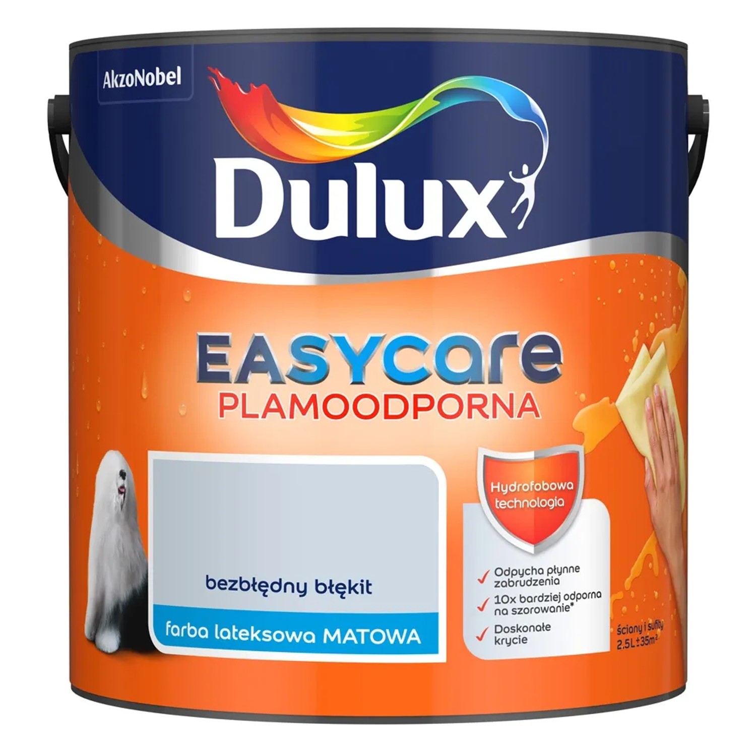 Farba plamoodporna Dulux Easy Care bezbłędny błękit 2,5 l