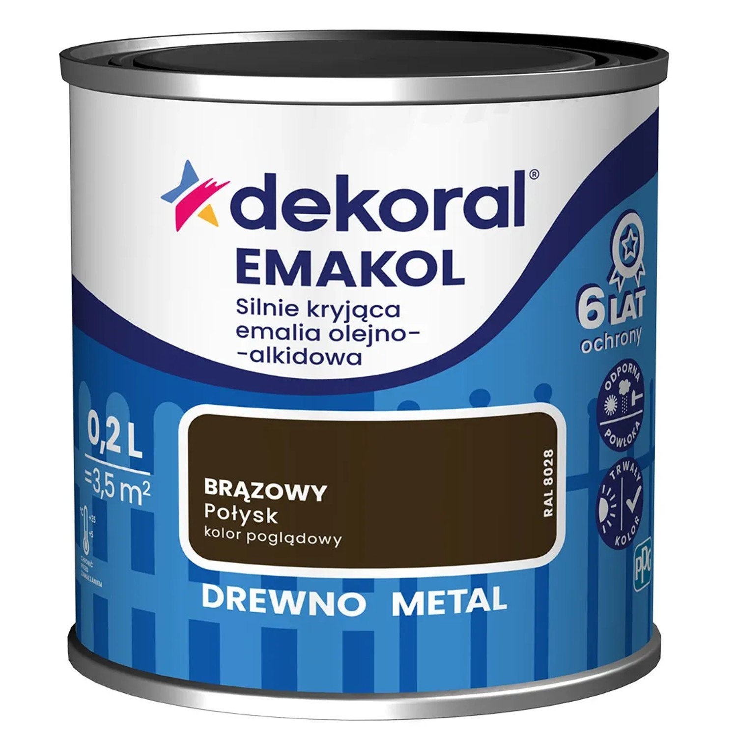 Dekoral Emalia Emakol Strong brązowa 200 ml