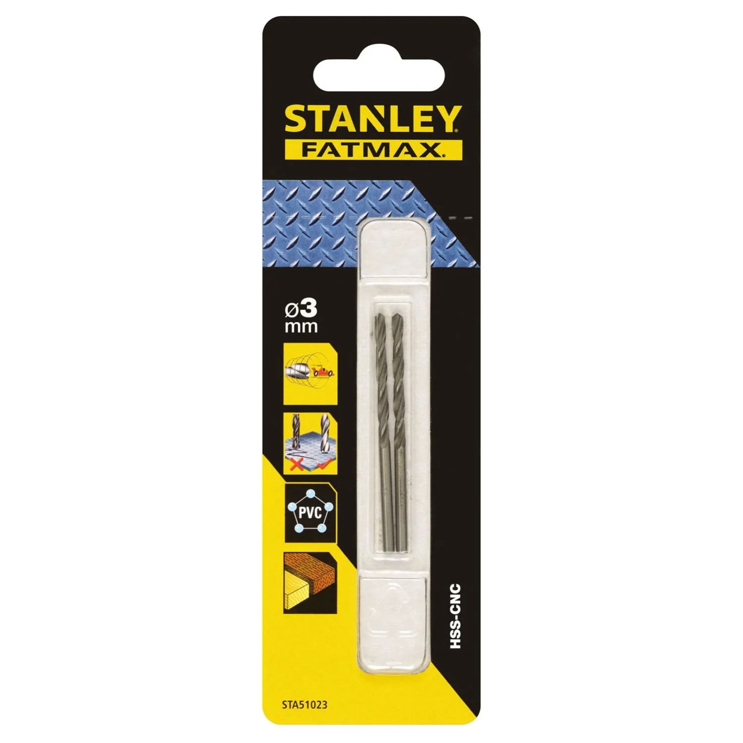 Stanley FatMax Wiertło do metalu HSS-CNC 3 mm - 2 szt.