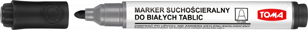 Marker suchościeralny Toma TO-266, okrągła, 2mm, czarny