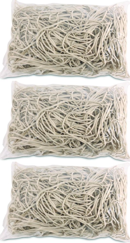 3x Gumki recepturki Office Products, 130mm, 1kg, biały