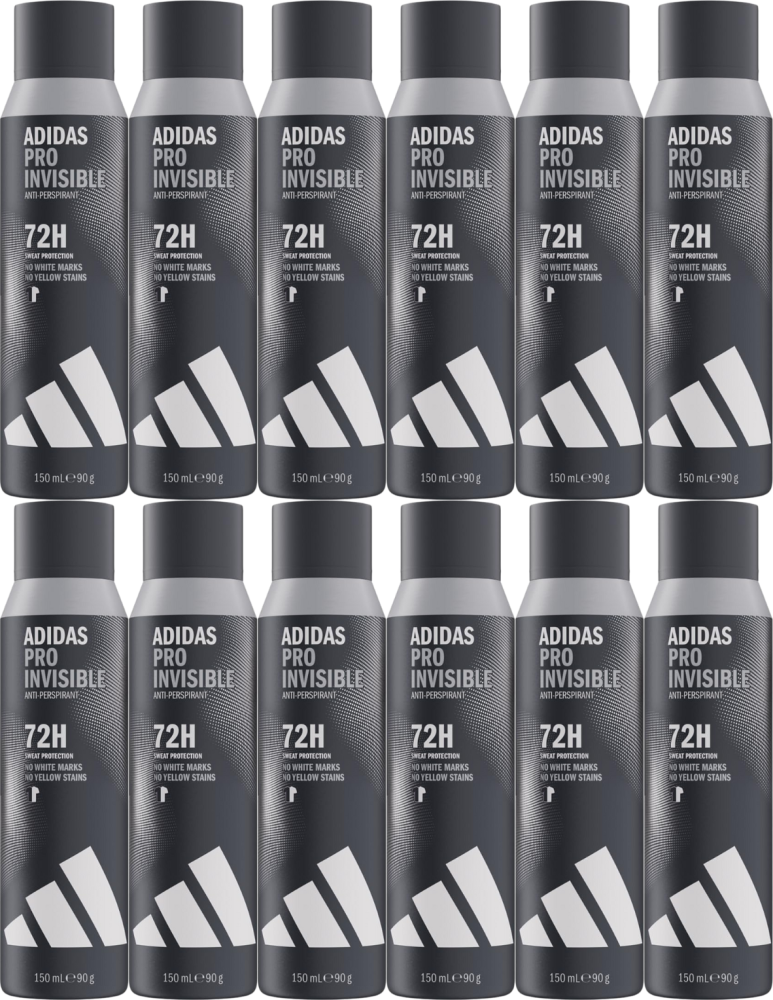 12x Antyperspirant Adidas Men Pro Invisible, 150 ml