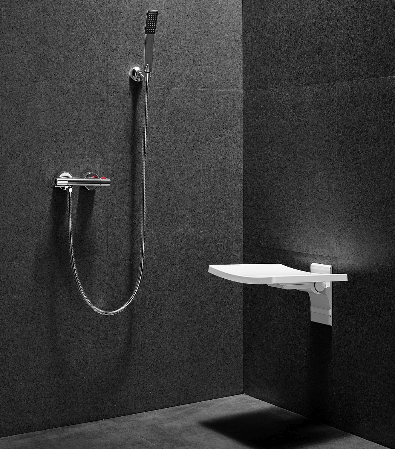 Besco Active siedzisko przysznicowe 32x37 cm uchylne białe SPA