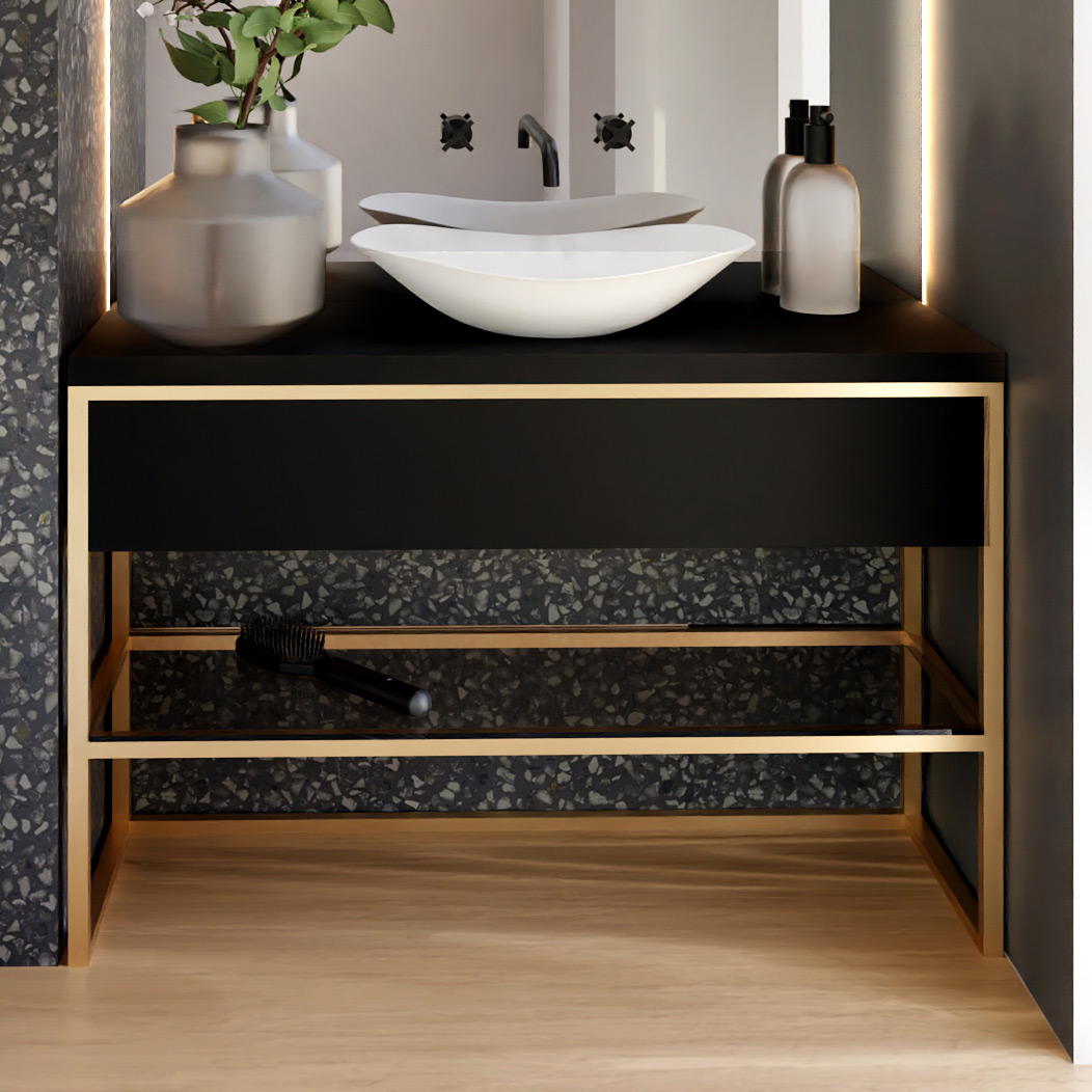 Baltica Design Trine konsola podumywalkowa 80x40x75 cm czarna