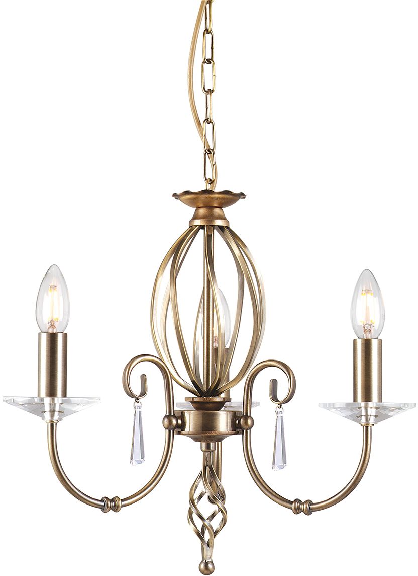 Elstead Lighting Aegean lampa wisząca 3x60 W mosiądz postarzany AG3-AGED-BRASS