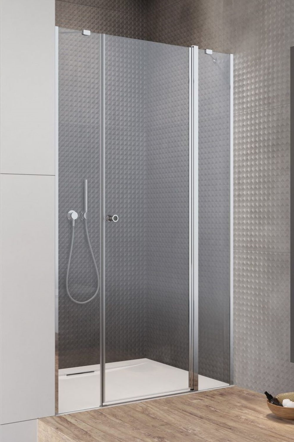 Radaway Eos DWJS drzwi prysznicowe 140 cm wnękowe prawe chrom/szkło przezroczyste 13799456-01R