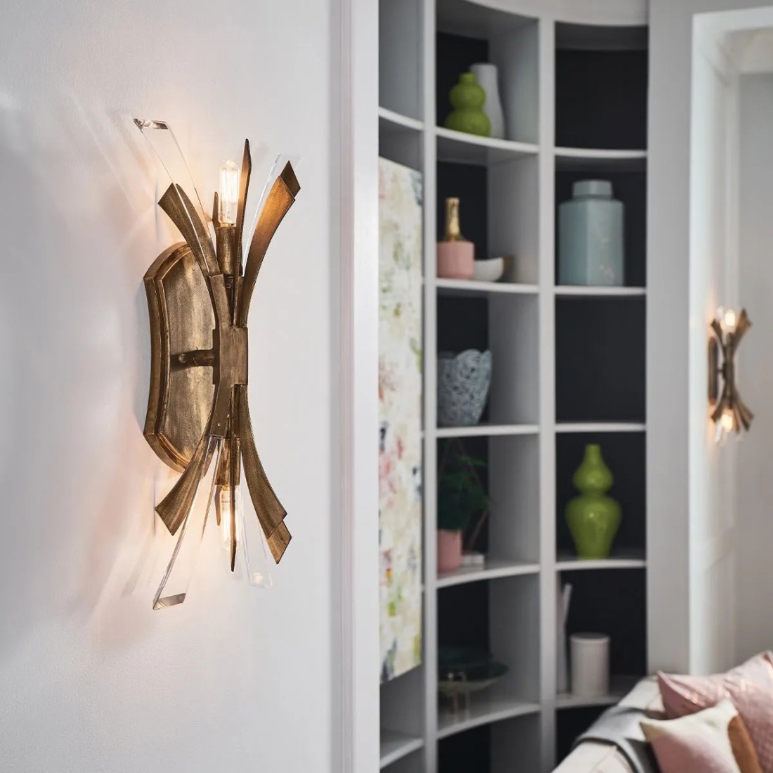 Quintiesse Vida kinkiet 2x40 W oksydowane złoto QN-VIDA2
