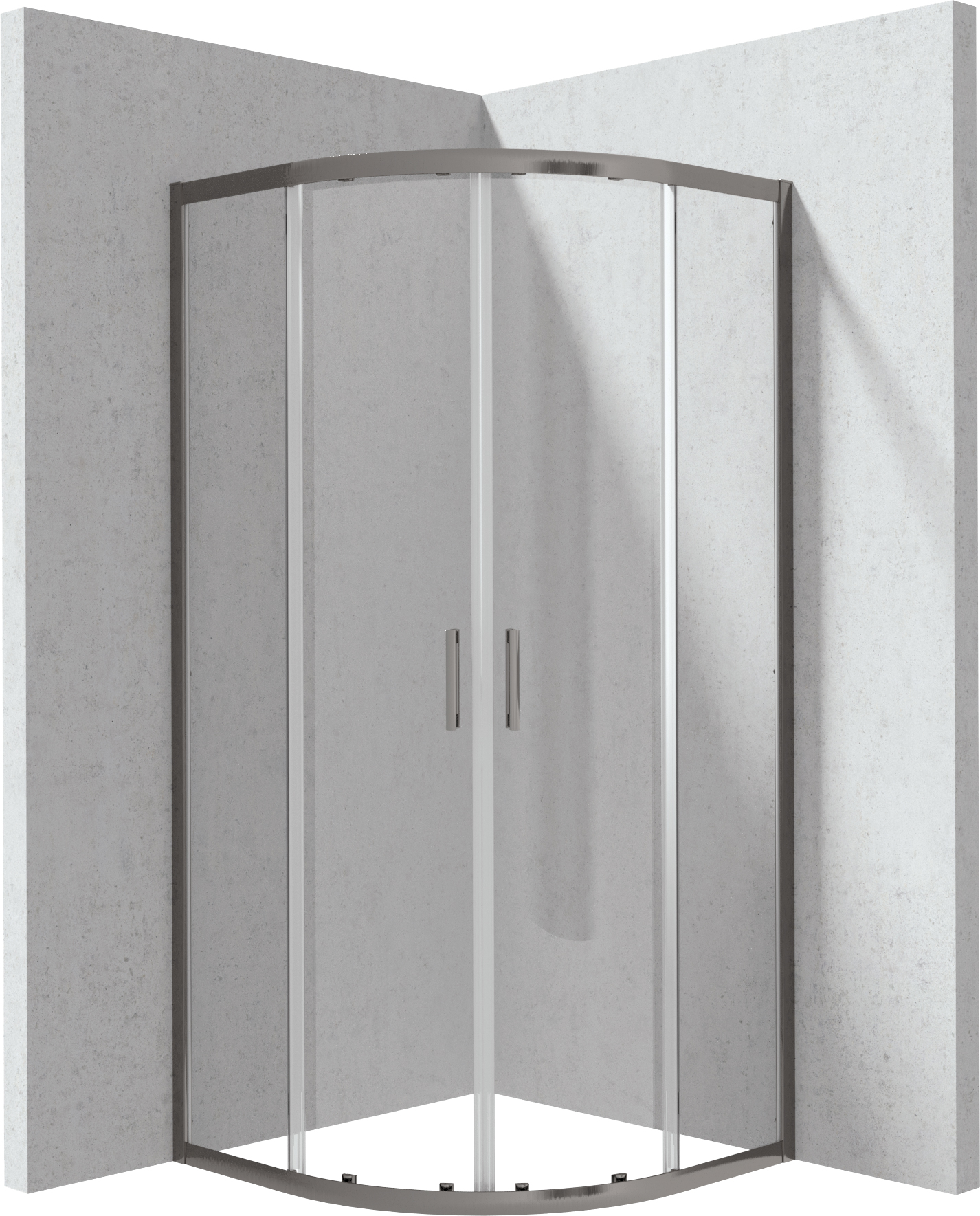Deante Funkia Evo kabina prysznicowa 80x80 cm półokrągła titanium /szkło przezroczyste KYP_D088P