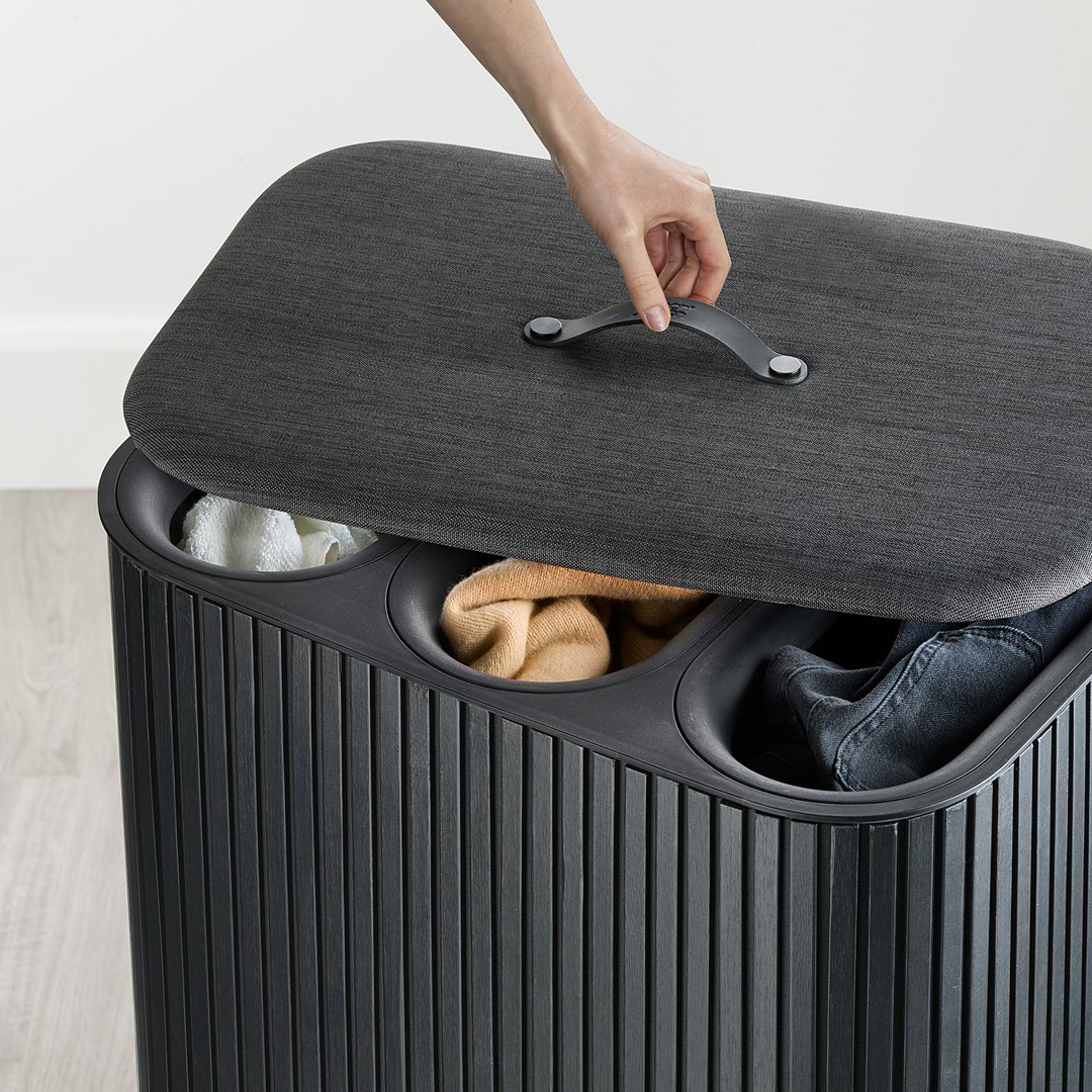 Joseph Joseph Tota Trio Luxe kosz na bieliznę i pranie 90 l bambus czarny 5000007