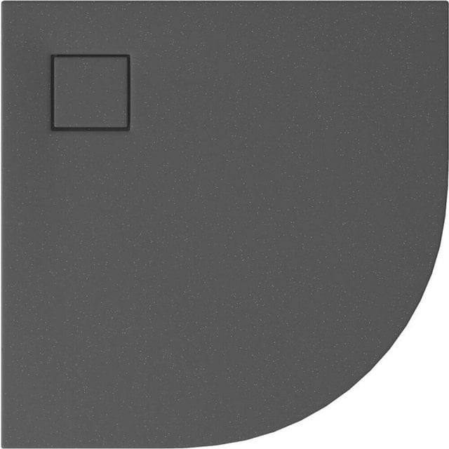 CERSANIT Brodzik półokrągły SET B453 TAKO SLIM 90x4 szary mat + syfon