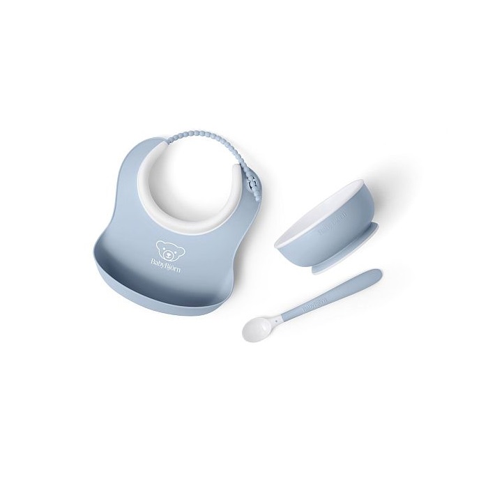 BabyBjorn Zestaw do karmienia 3 szt.-Powder Blue