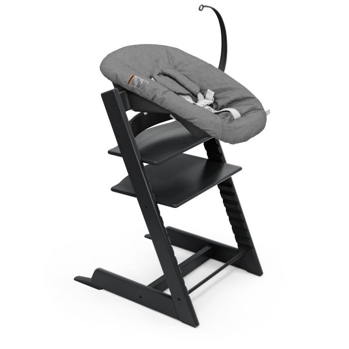 Stokke Tripp Trapp + Newborn Set - rosnące krzesełko do karmienia z zestawem dla noworodka-Black-Anthracite