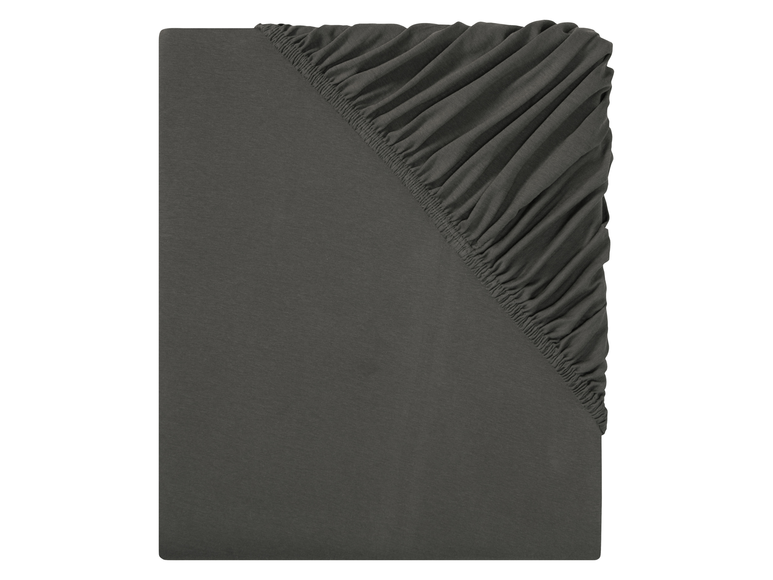 Livarno home Prześcieradło z dżerseju z gumką, 140-160 x 200 cm Ciemnoszary