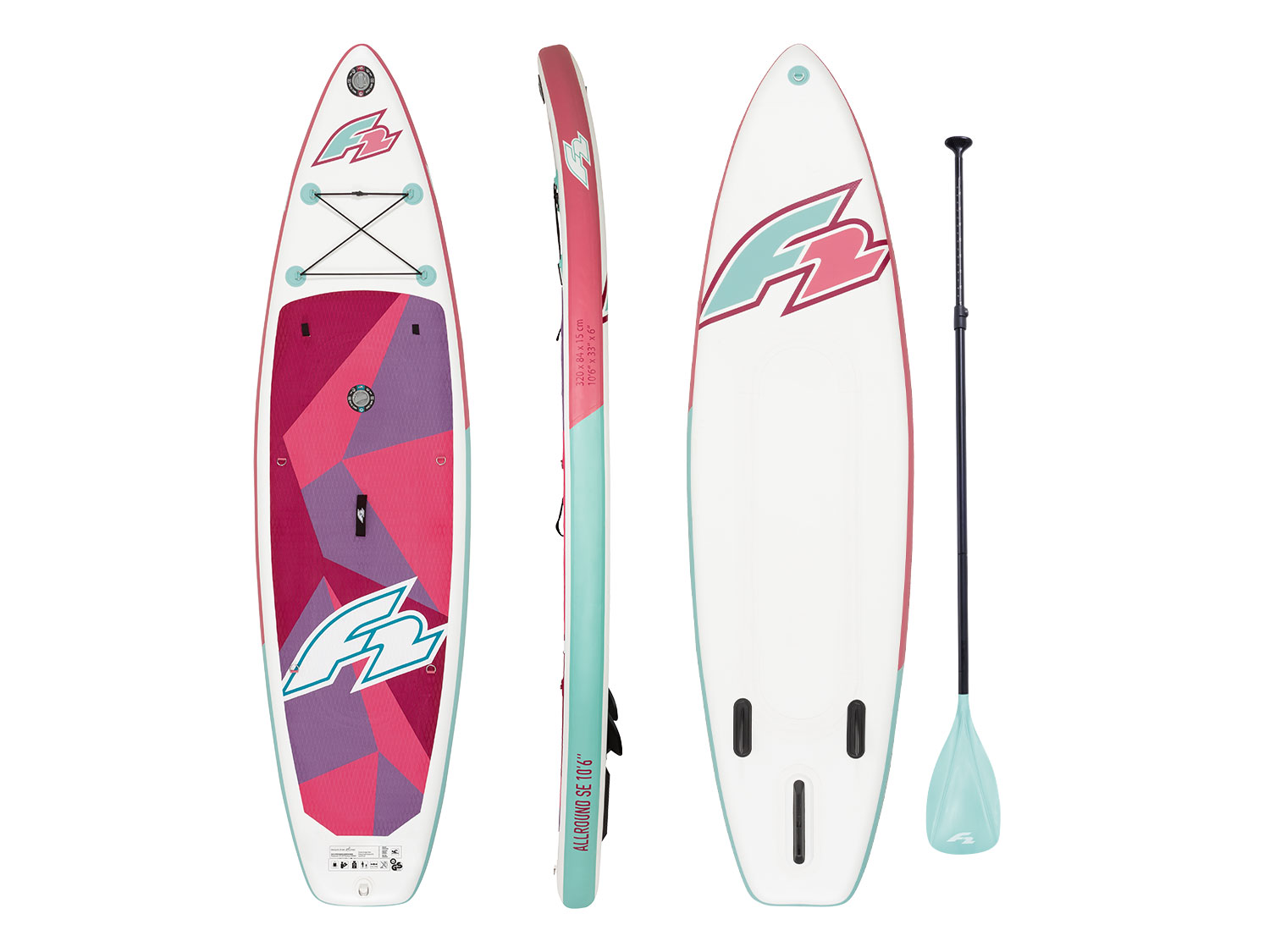 F2 Deska do pływania SUP dwukomorowa Allround Floral SE 10'6''