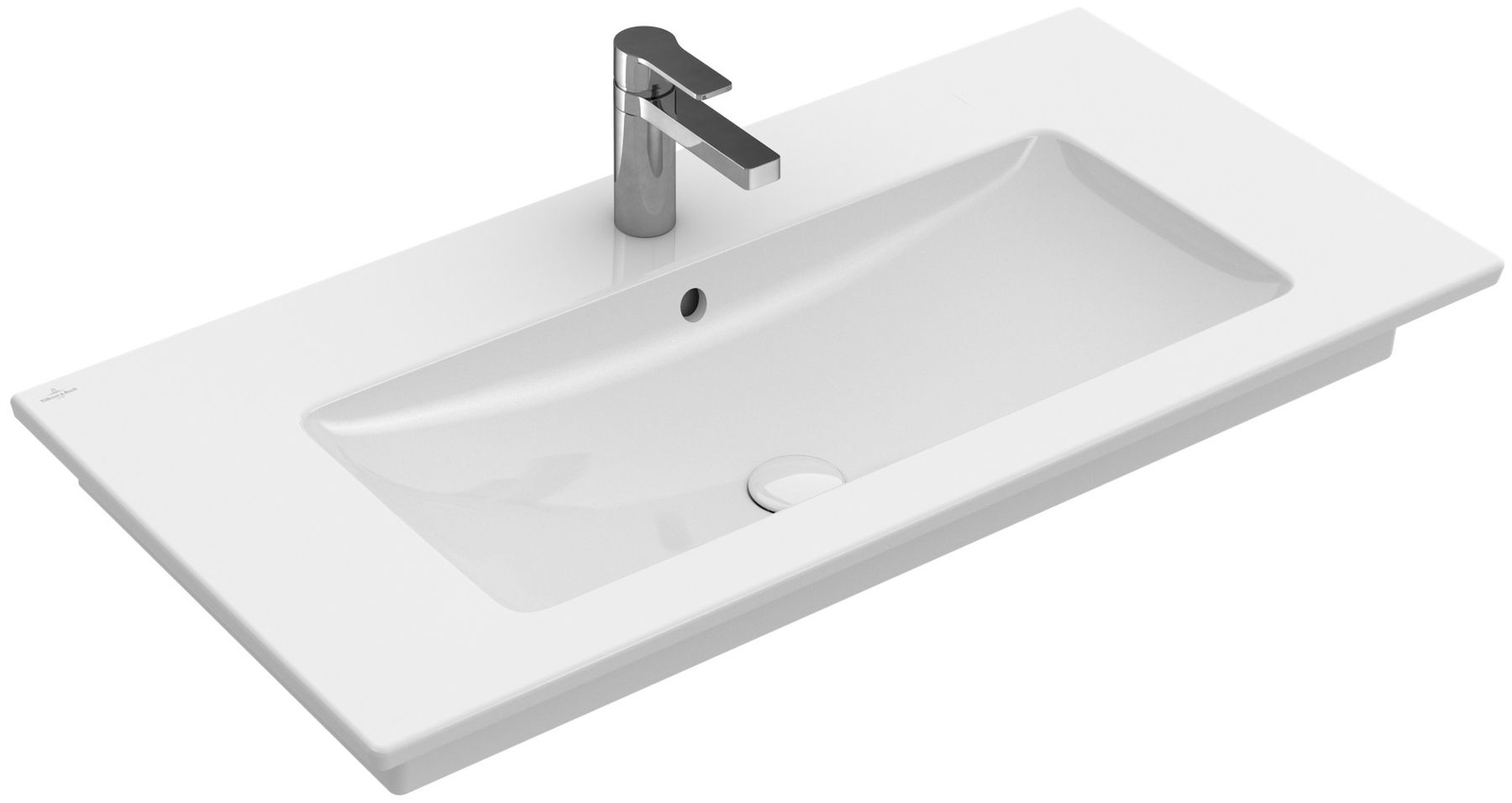 Darmowa Dostawa - Umywalka 80x50 cm prostokątna ścienna-meblowa-z blatem biała Villeroy & Boch Venticello 41048LR1