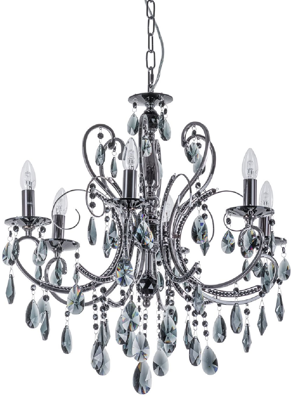 Darmowa Dostawa - Lampa wisząca 6x40 W czarna Italux Barocco Black MD727096B