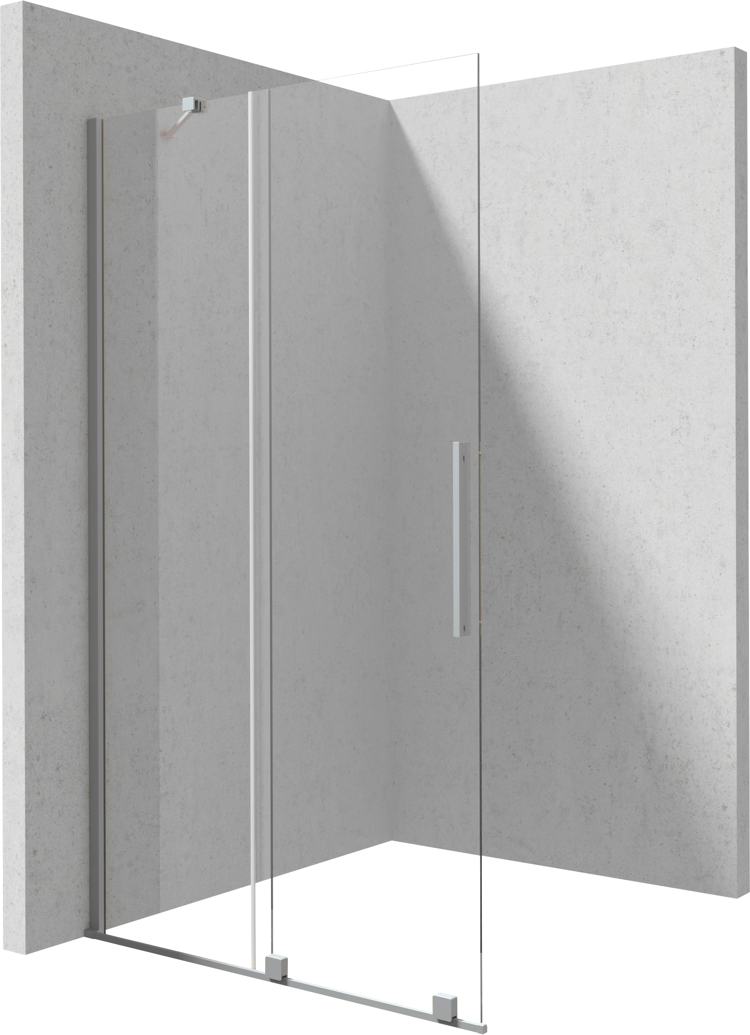 Darmowa Dostawa - Ścianka prysznicowa walk-in 90 cm szczotkowany/szkło przezroczyste Deante Prizma KTJF39R