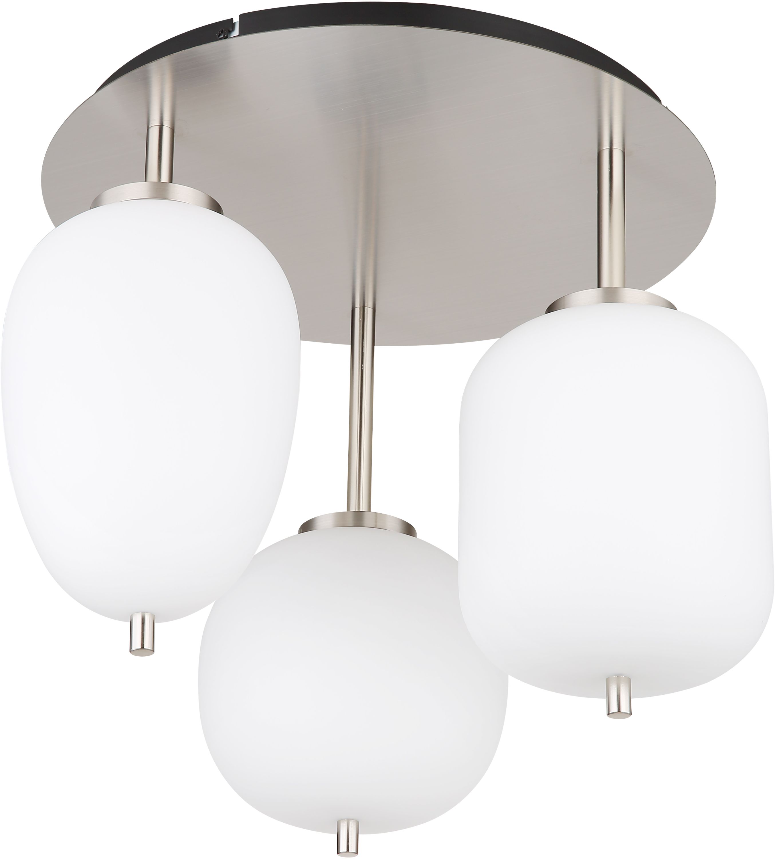 Darmowa Dostawa - Lampa podsufitowa 3x40 W szkło opalizowane-nikiel Globo Lighting Blacky I 153453DNO