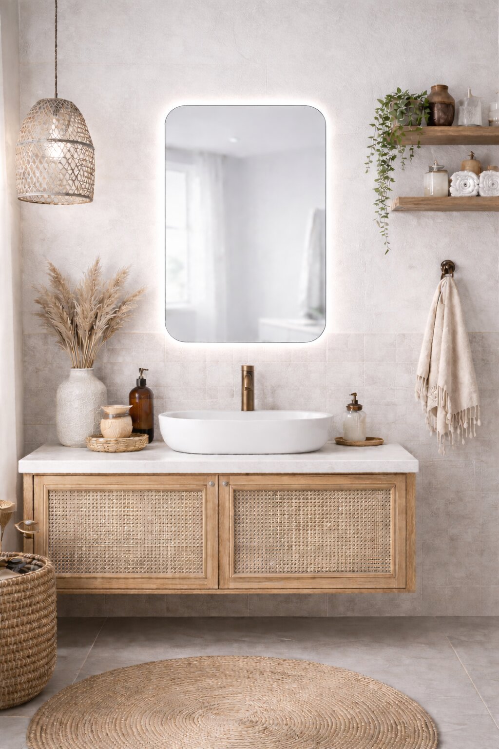 Darmowa Dostawa - Lustro 60x90 cm z oświetleniem Baltica Design Stone Aura 5904107933221