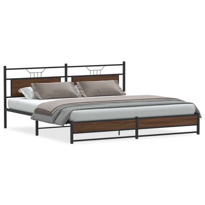 Łóżko metalowe WaszeMeble 193x201 cm brąz WM-3325133 1 szt.
