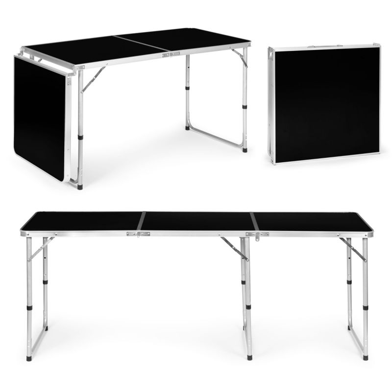 Stolik turystyczny MultiGarden składany 180x60 cm czarny 1 szt.