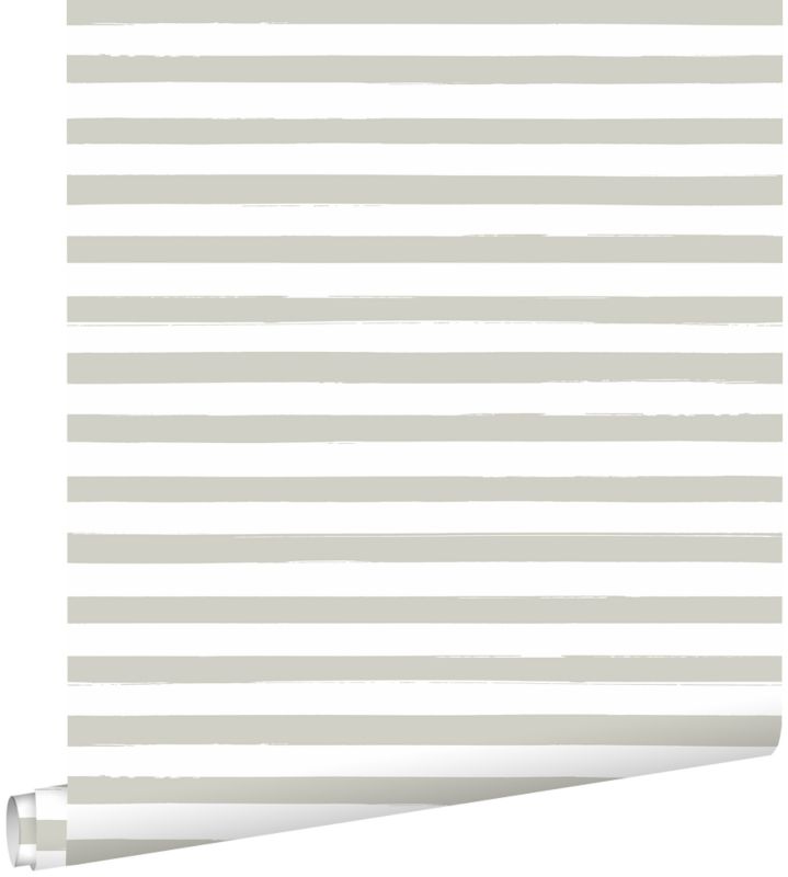 Tapeta ESTAhome malowane paski ciemny beżIbiałym 53 cm x 10.05 m - 1 rol.
