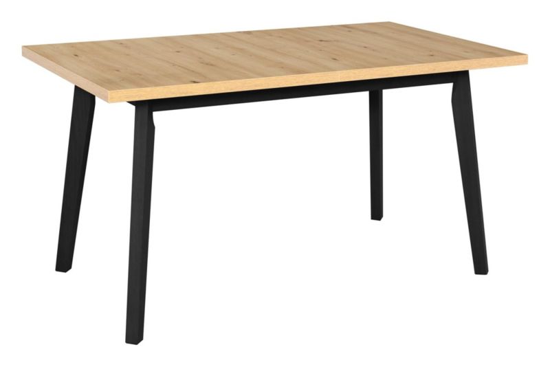 Stół rozkładany Bettso Oslo 5 prostokątny z subtelnym wcięciem na czarnych nogach do kuchni dąb artisan 1szt
