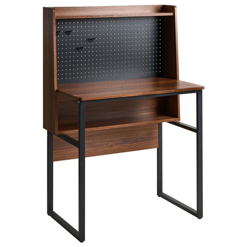 Biurko z tablicą perforowaną Buxton Ciemnobrązowy 84 cm 48 cm 1 szt.