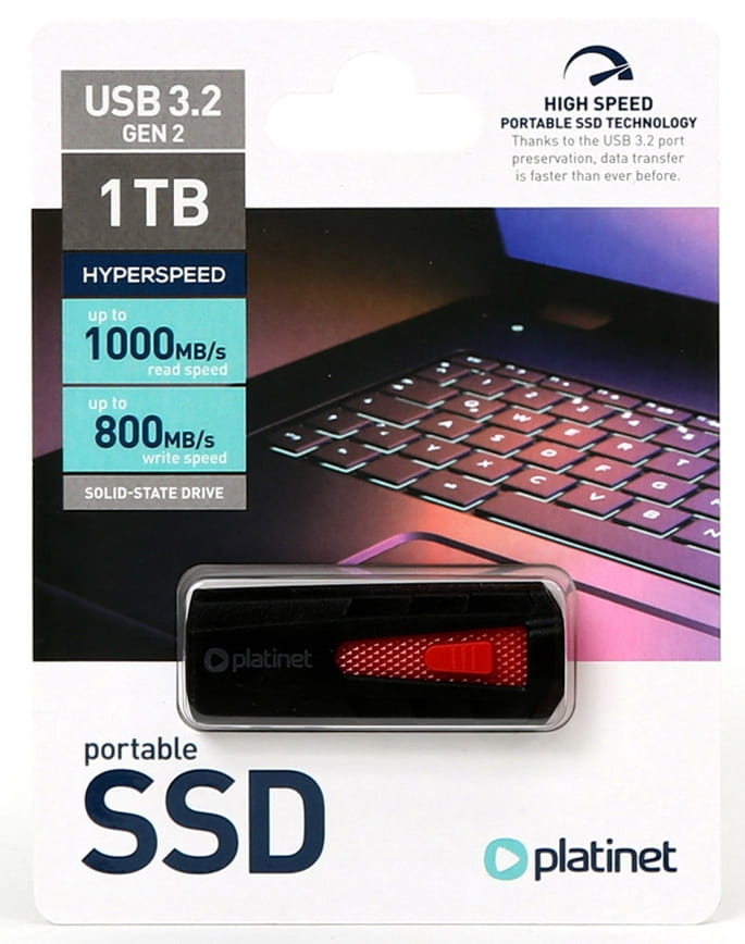 PLATINET USB SSD Pendrive 1TB 45870 1053/890MB PMFSSD1000 - Henryx24