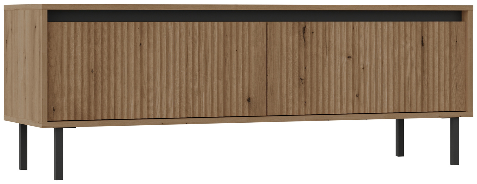 Frezowana szafka RTV do salonu z szufladami 140 cm OMEGA