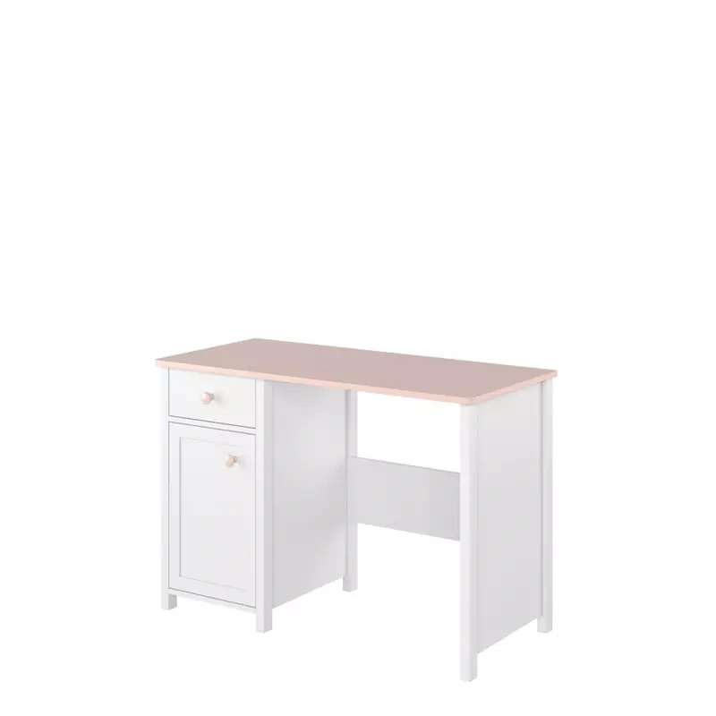 Białe biurko dziecięce z szafką 110 cm LUNA