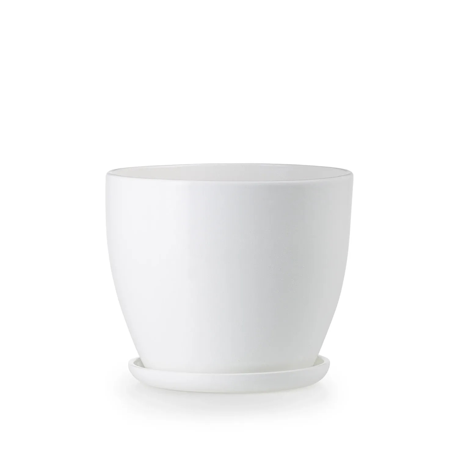 Doniczka z podstawką biały - 16 cm