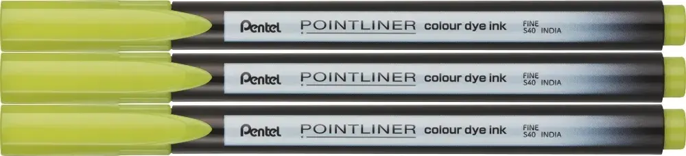 3x Cienkopis Pentel Pointliner Colour, limonkowy