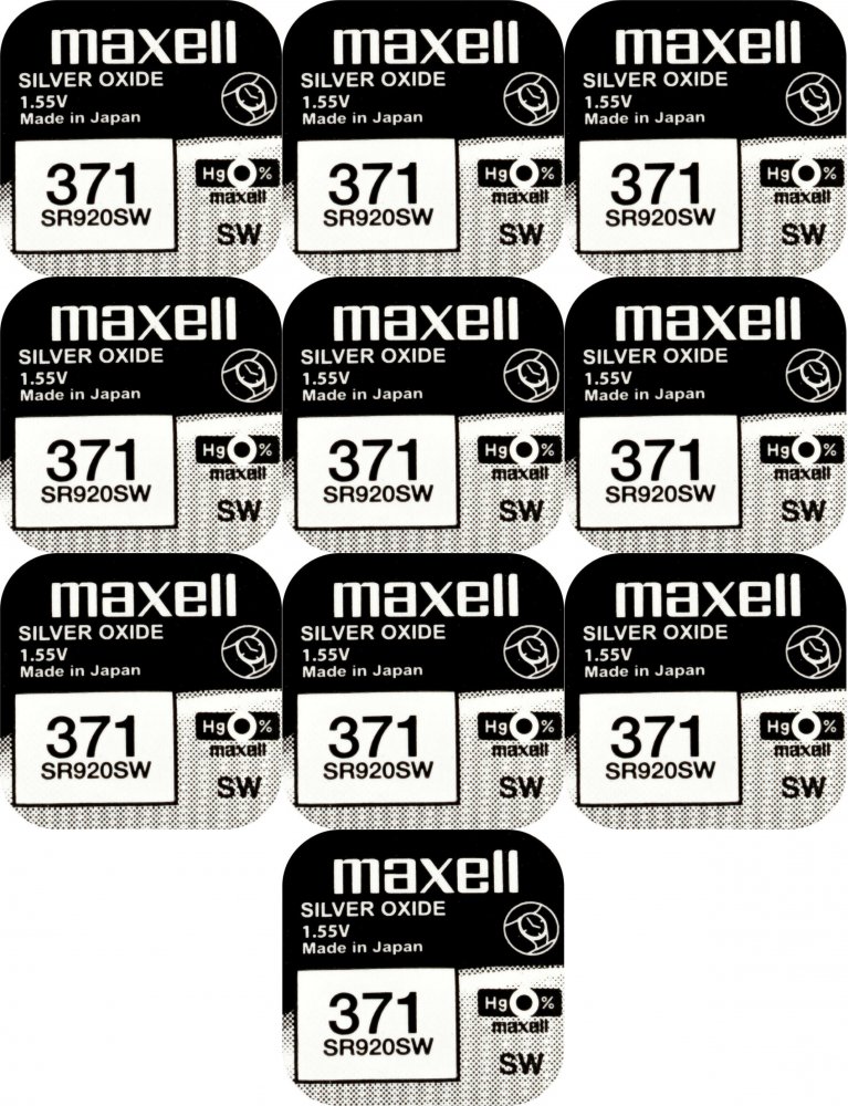 10x Bateria srebrowa Maxell 371/SR920SW, 1 sztuka