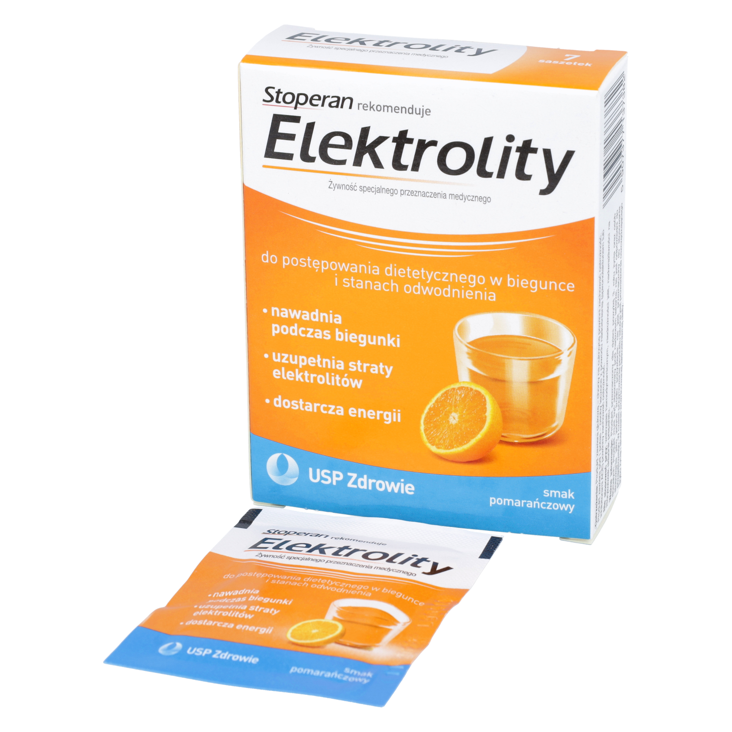 Stoperan elektrolity - smak pomarańczowy, saszetki, 7 sztuk