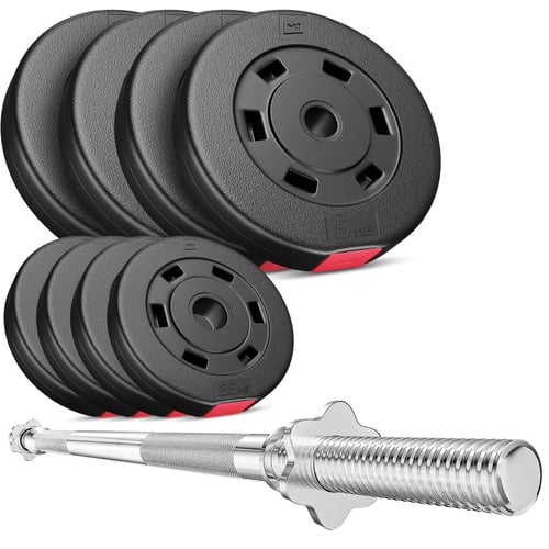 Kunststoff Hantelset 37 kg mit Langhantel