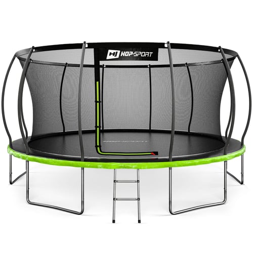 Trampoline de jardin rond 16FT - 488 cm - Filet intérieur Noir/Vert