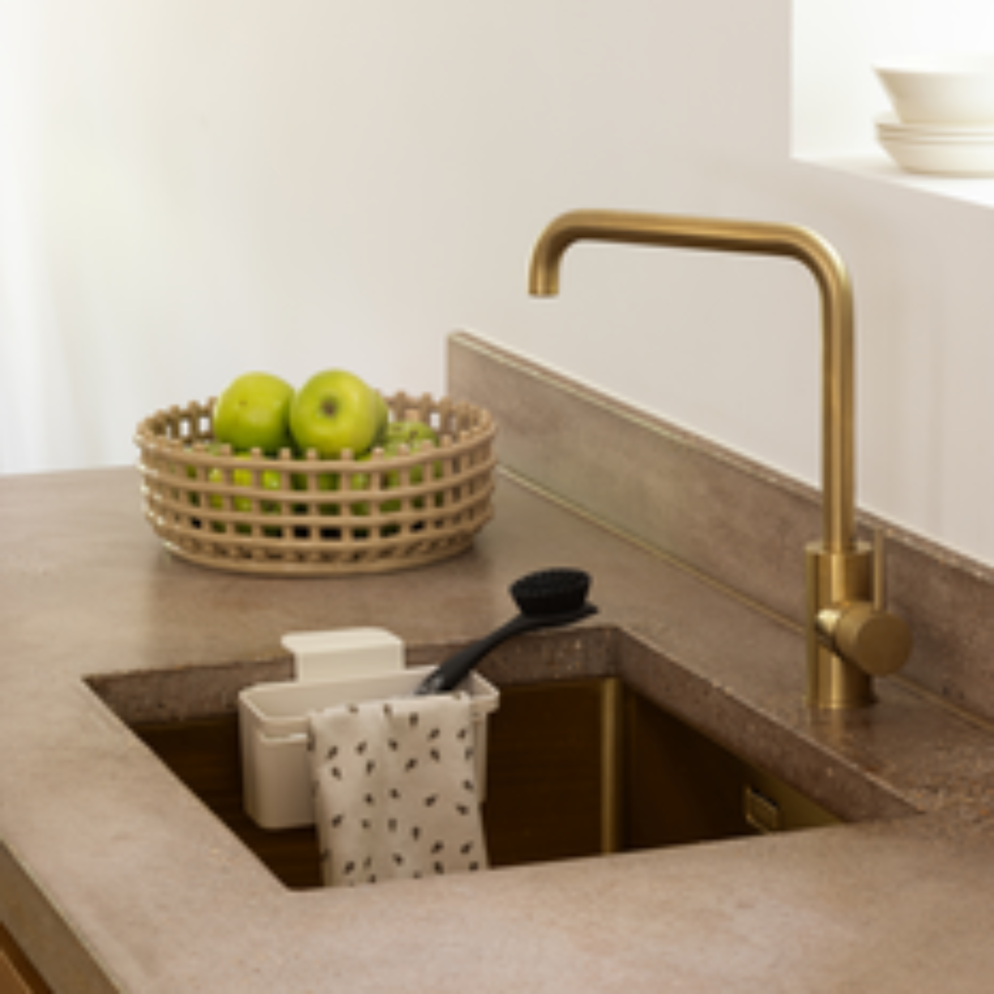Brabantia Sink Side organizer 17,1x12,7x10,6 cm beżowy 252129