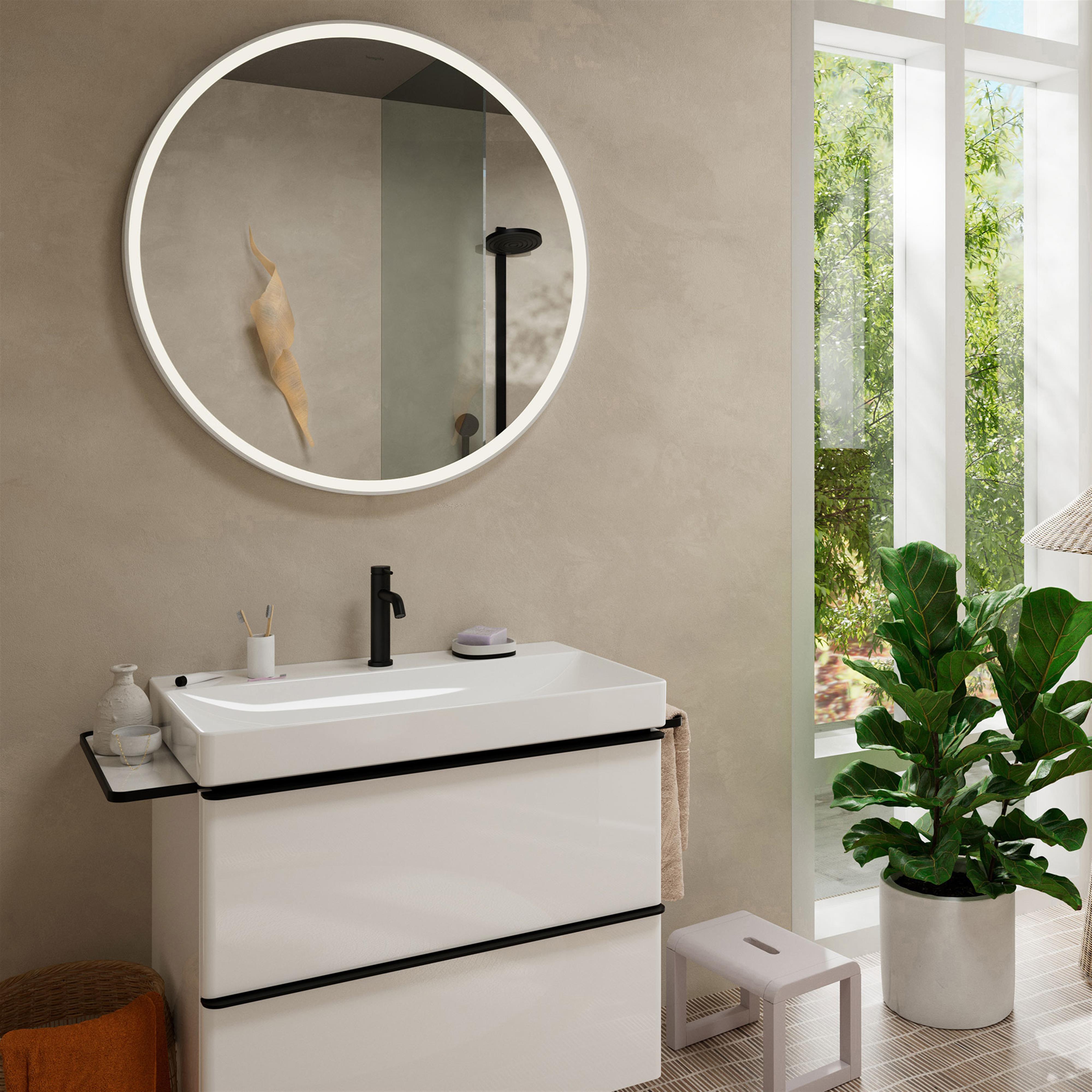 Hansgrohe Tecturis S bateria umywalkowa stojąca czarny mat 73310670