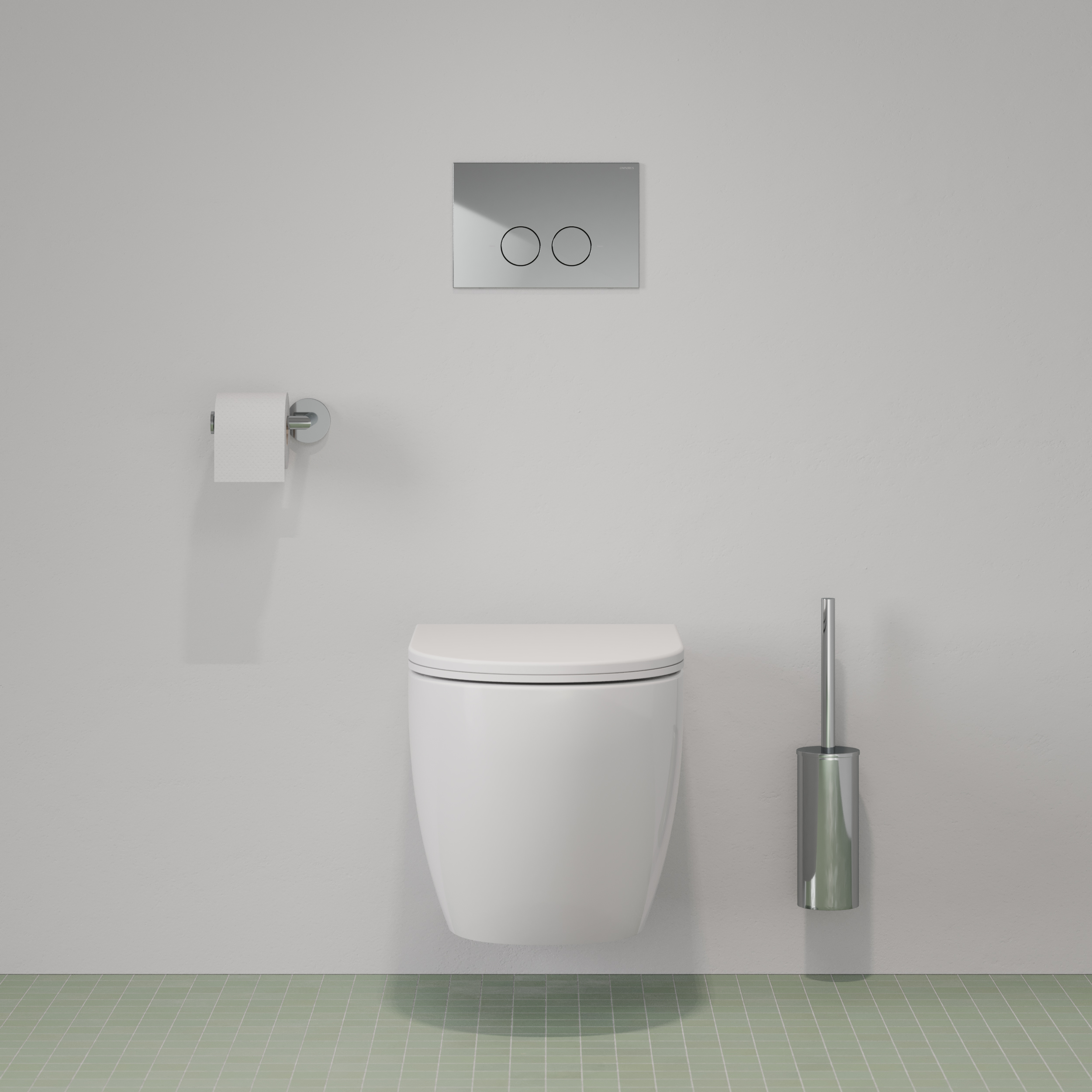 Omnires Strongframe + Minimal stelaż podtynkowy z przyciskiem spłukującym chrom połysk do miski WC wiszącej STFWC1MRCR