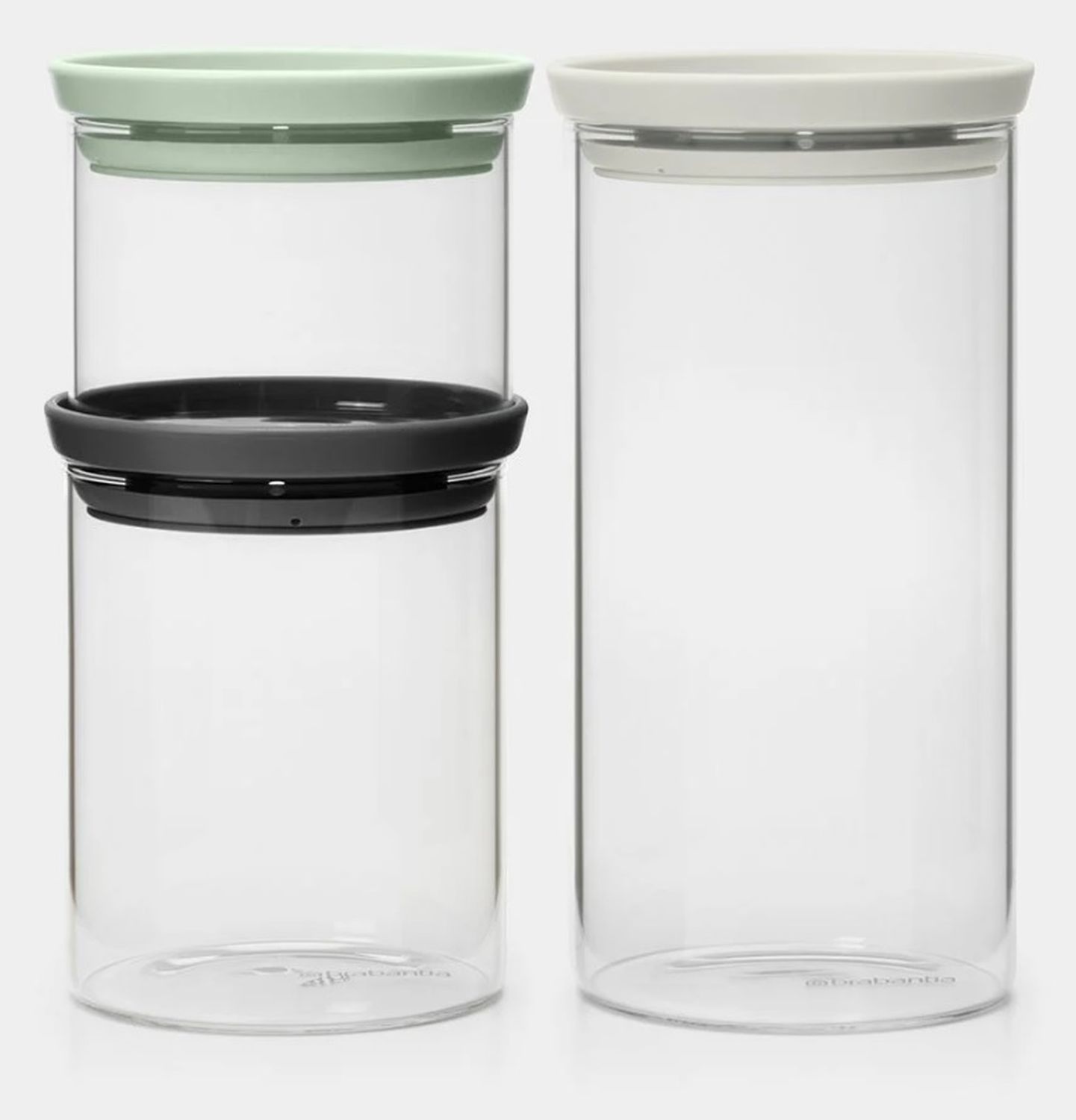 Brabantia pojemniki do przechowywania 3 szt zestaw przezroczysty 100550