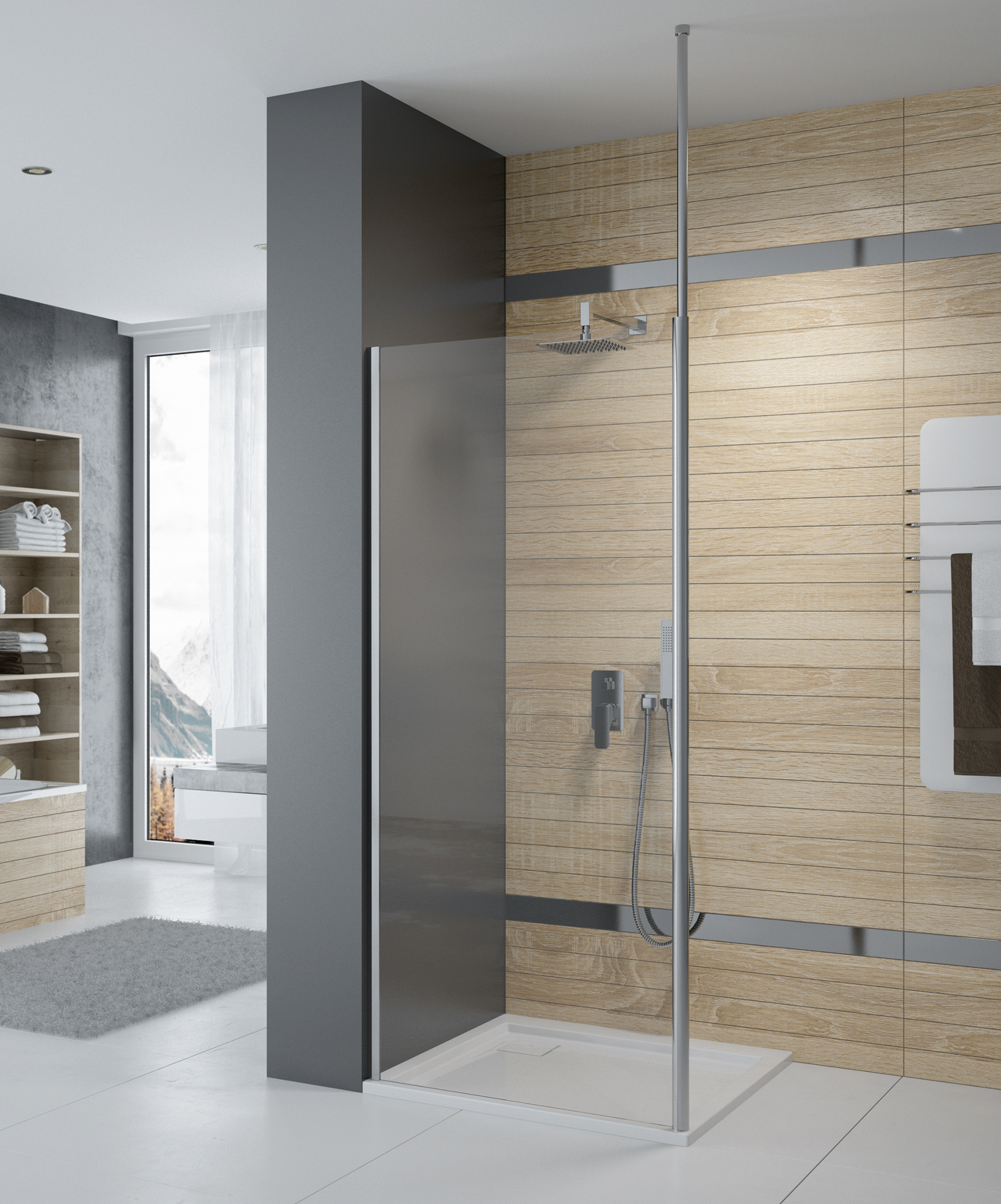 Sanplast Exa Line ścianka prysznicowa walk-in 80 cm srebrny połysk/szkło przezroczyste 600-540-1520-38-401